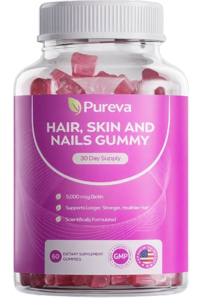 Pureva® Hair Growth Gummies for Men and Women - 60 Count